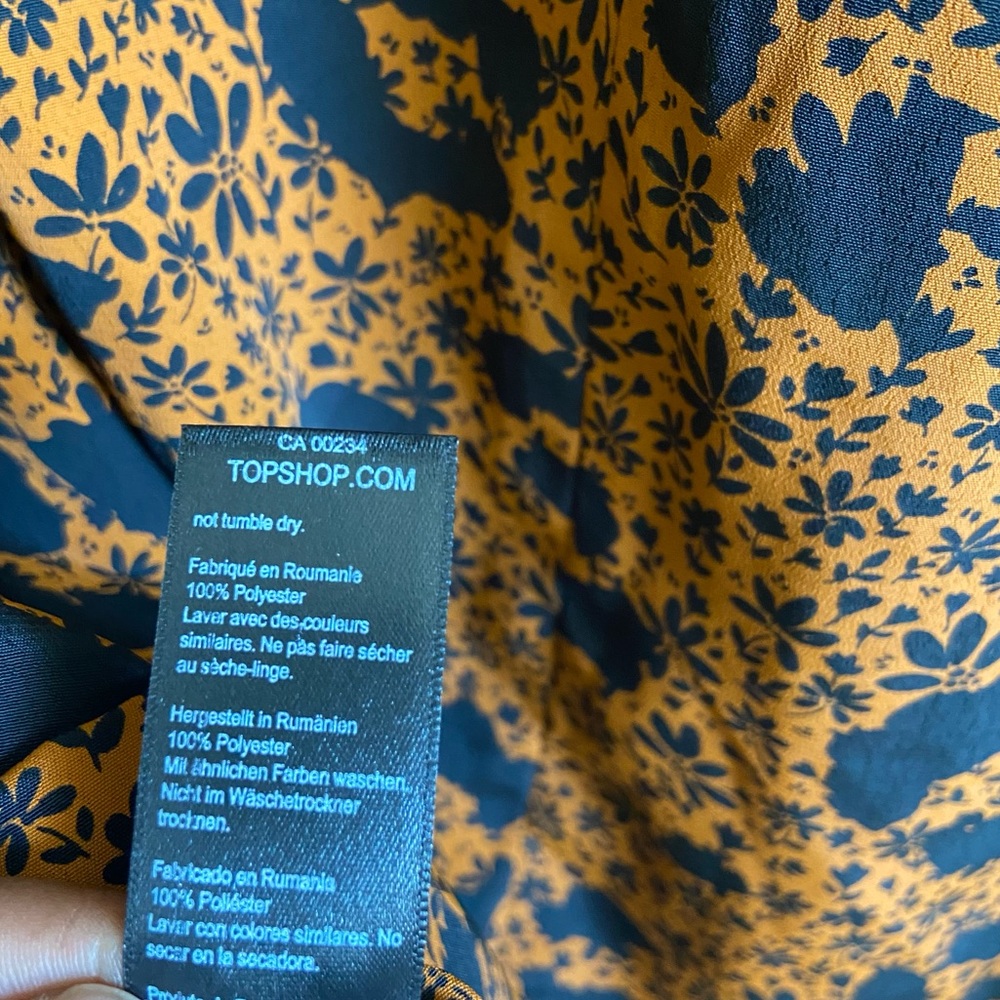 Topshop Orange and Black Floral Blouse - Picture 7 of 9